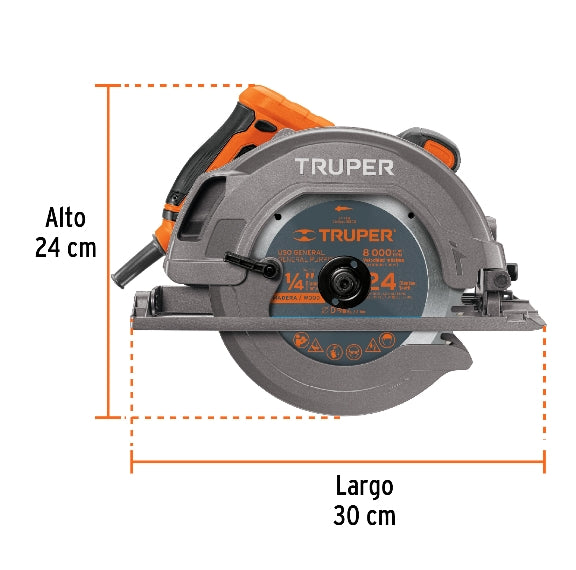 SIERRA CIRCULAR 7-1/4' 1750 W, PROFESIONAL, TRUPER