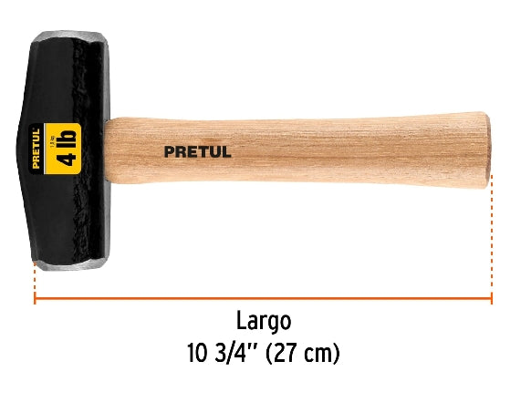 MARRO TIPO NEVADA 4 LBS. MANGO 10-3/4', PRETUL