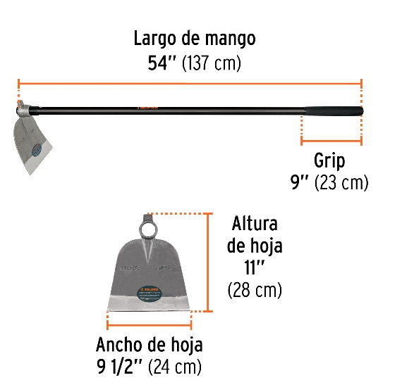 AZADÓN NO. 3 OREJA Y MARTILLO 3.1 LB CON MANGO DE 54