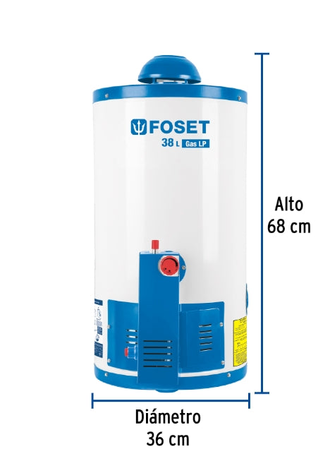 CALENTADOR DE DEPÓSITO 38 L 1 SERVICIO GAS L.P., FOSET