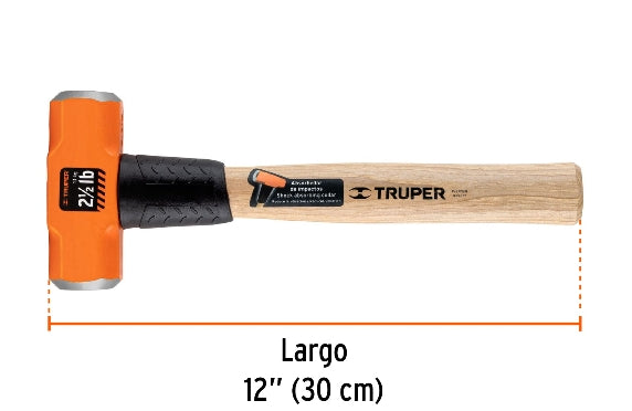MARRO OCTAGONAL 2.5 LB, MANGO DE MADERA 12', TRUPER