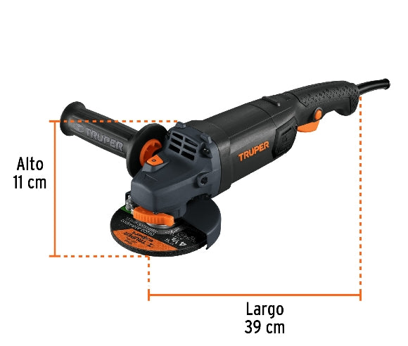 ESMERILADORA ANGULAR 4-1/2' 1250 W, INDUSTRIAL, TRUPER