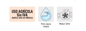 MOTOBOMBA PARA AGUA PARA USO AGRÍCOLA 10 HP DIÉSEL 4X4, 4 TIEMPOS