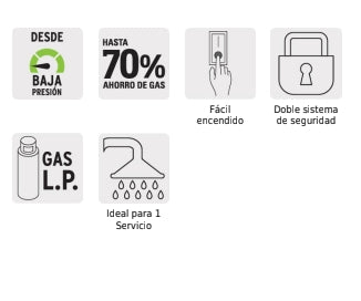 CALENTADOR DE PASO INSTANTÁNEO 6 L 1 SERVICIO GAS L.P.