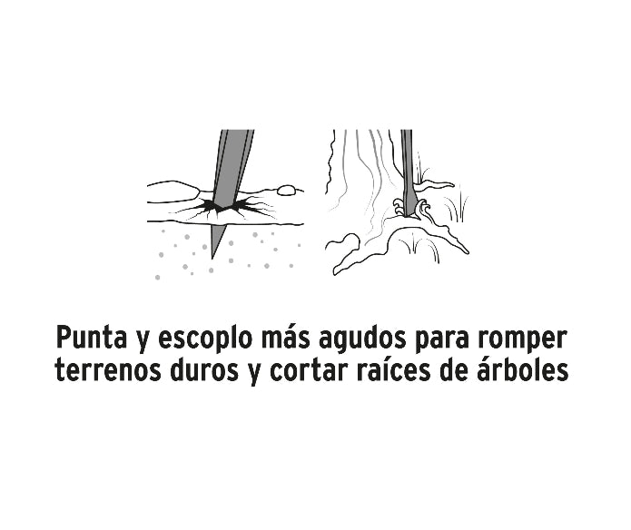 BARRETA PARA TIERRA DURA DE 1'X175 CM, ESCOPLO 67 MM, TRUPER