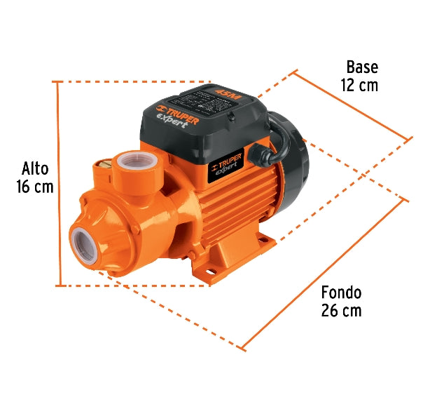 BOMBA PERIFÉRICA 1/2 HP, ALTURA MÁXIMA 45 M, TRUPER EXPERT
