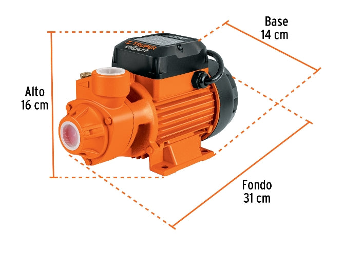 BOMBA PERIFÉRICA 1 HP, ALTURA MÁXIMA 70 M, TRUPER EXPERT