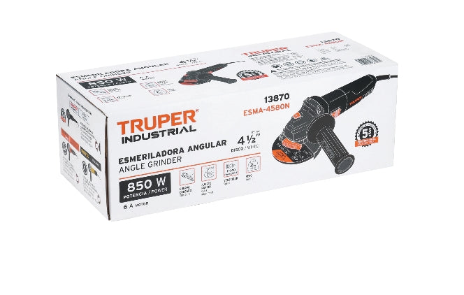 ESMERILADORA ANGULAR 4-1/2' 850 W, INDUSTRIAL, TRUPER