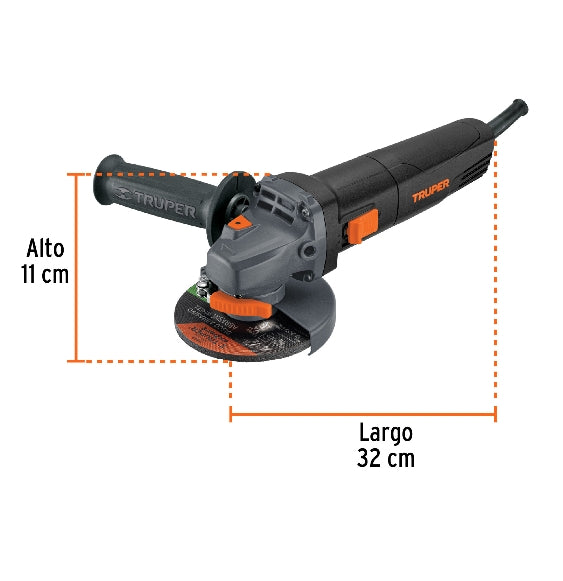 ESMERILADORA ANGULAR 4-1/2' 850 W, INDUSTRIAL, TRUPER