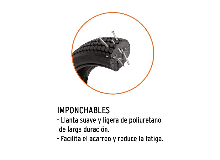 CARRETILLA LLANTA SÓLIDA, 4.5FT3