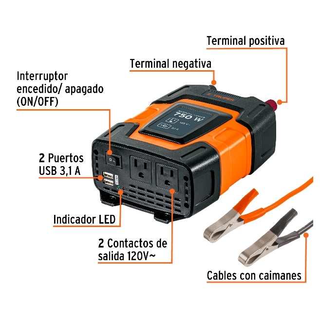 INVERSOR DE CORRIENTE DE 750 W, TRUPER