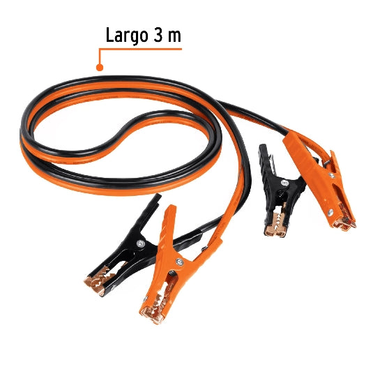 CABLES PASA CORRIENTE 3 M, 225 A, 8 AWG, CON FUNDA, TRUPER