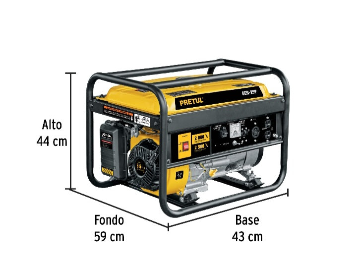 GENERADOR PORTÁTIL 2.8 KW MOTOR A GASOLINA, PRETUL