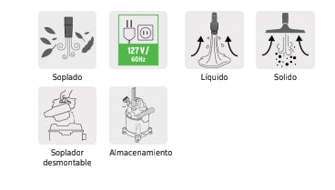 ASPIRADORA/SOPLADORA DE SÓLIDOS Y LÍQUIDOS 5 GAL, PLÁSTICA