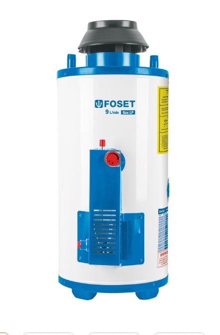 CALENTADOR DE PASO 9L 2 SERVICIOS GAS L.P. PIEZO ELÉCT. FOSE