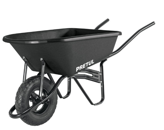 CARRETILLA CONCHA PLÁSTICA 5 FT3 NEUMÁTICA B/TUBULAR, PRETUL