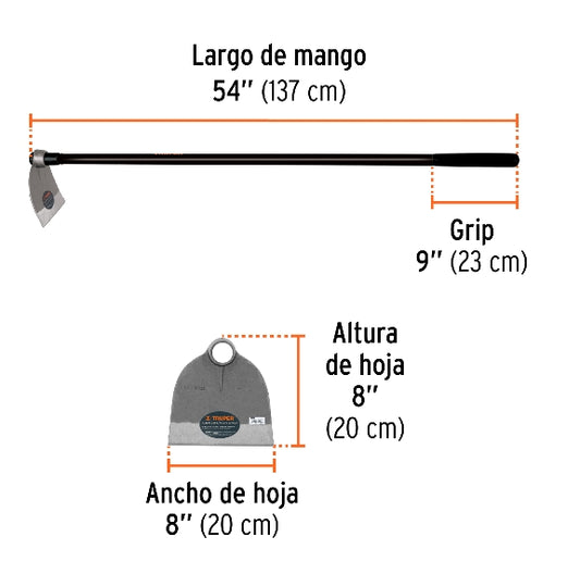 AZADÓN LANE NO.2 DE 2.0 LB CON MANGO DE 54', TRUPER