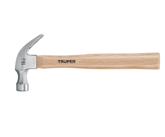 MARTILLO PULIDO 16 OZ UÑA CURVA, MANGO MADERA, TRUPER