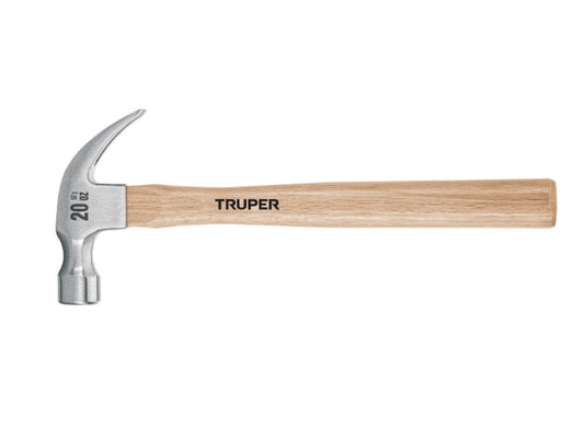 MARTILLO PULIDO 20 OZ UÑA CURVA, MANGO MADERA, TRUPER