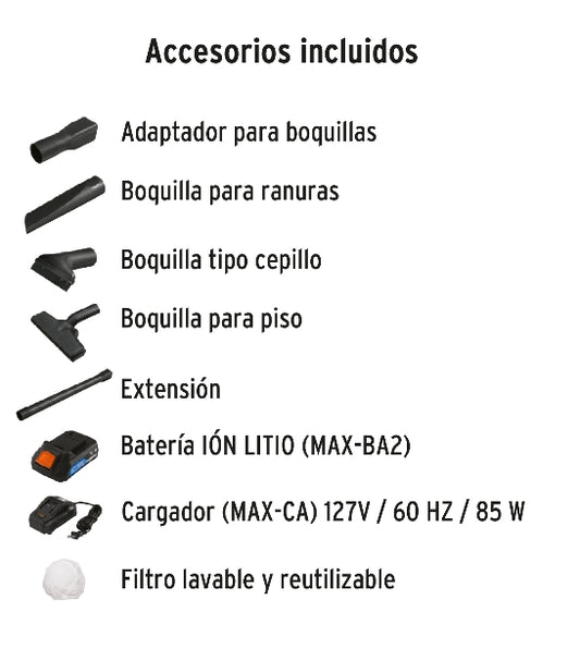 ASPIRADORA 20V INALÁMBRICA